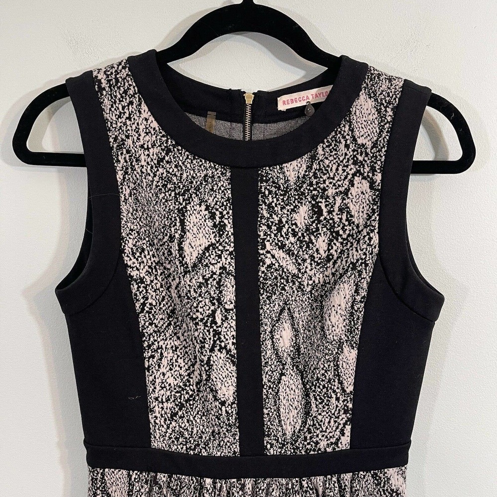 Rebecca Taylor Women's Textured Snakeskin Fit & Flare Dress Size 2 - Picture 2 of 10
